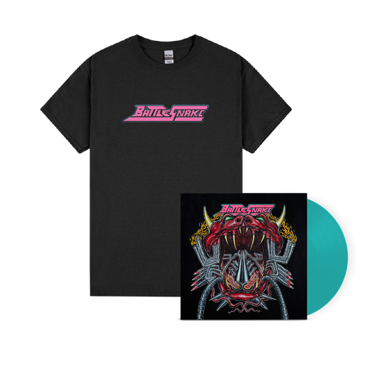Battlesnake - Toxic Teal LP + Pink Logo Tshirt by Battlesnake