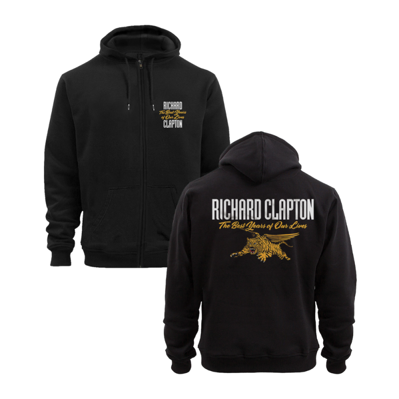 Best Years Black Zip Hoodie by Richard Clapton