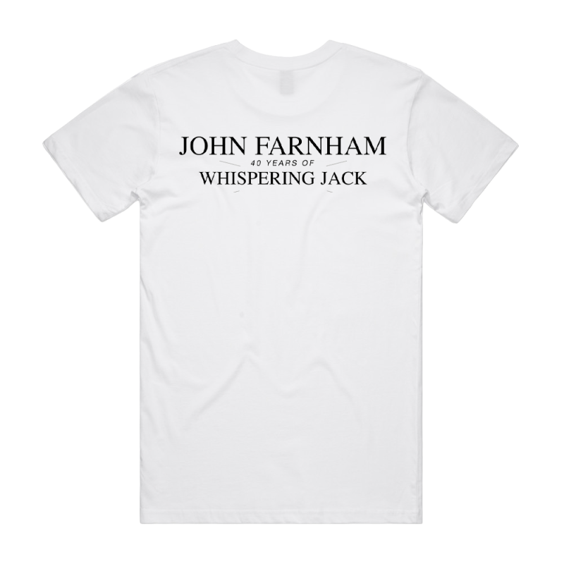 Whispering Jack Collage White Tshirt by John Farnham