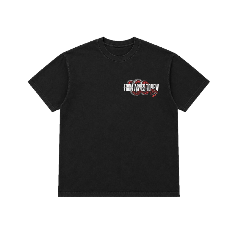Snake Logo Black Tshirt by From Ashes to New