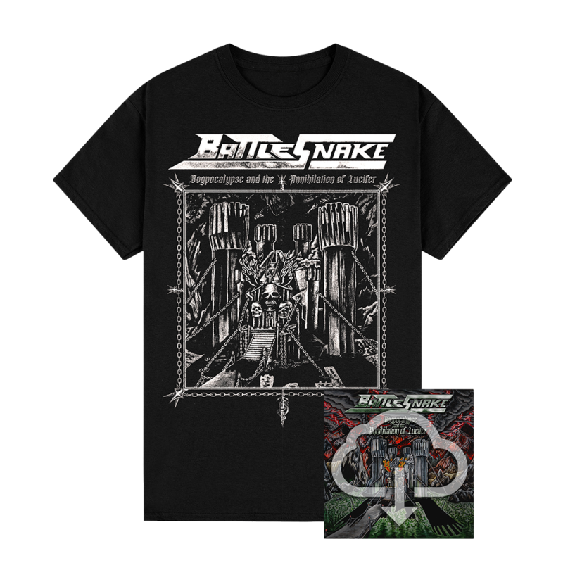 Bogpocalypse and the Annihilation of Lucifer Tshirt + Digital Download by Battlesnake