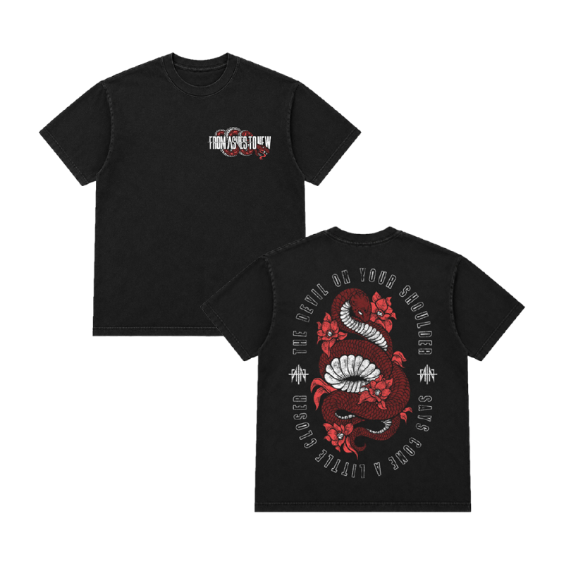 Snake Logo Black Tshirt by From Ashes to New