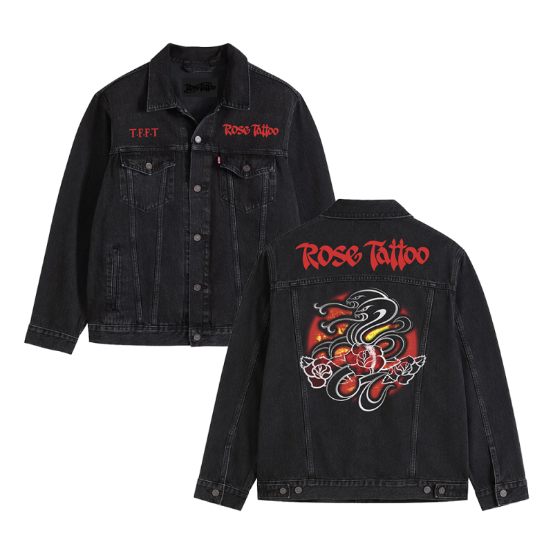Tatts Forever Denim Jacket by Rose Tattoo