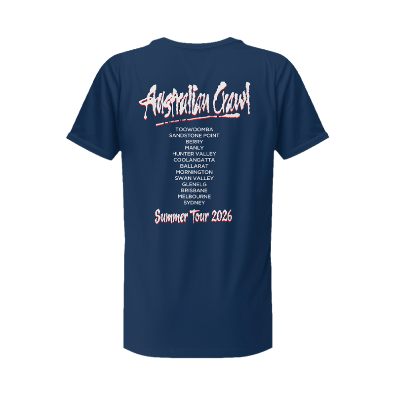 Logo Tour Cobalt Tshirt by Australian Crawl