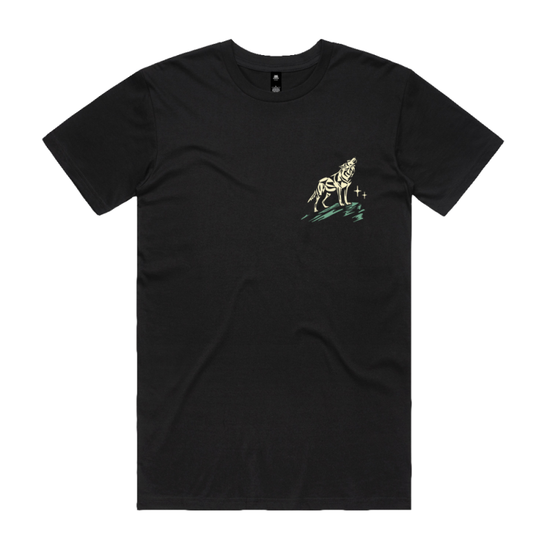 Wolf Black Tshirt by Pete Murray
