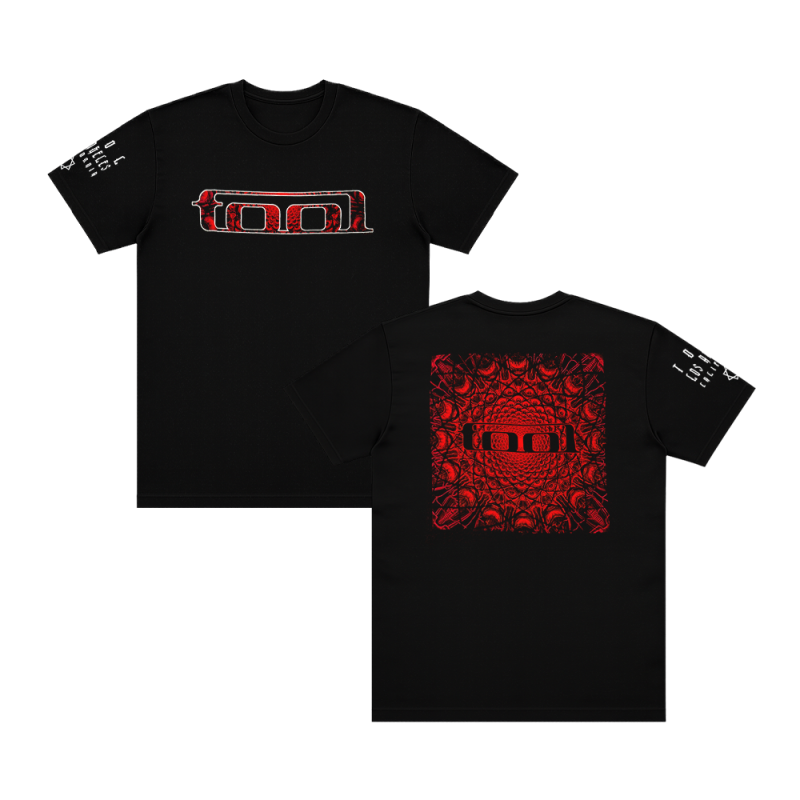 Red Pattern Tool Black Tshirt by Tool