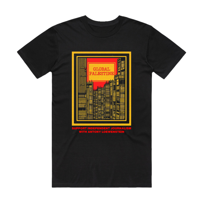 Global Palestine Black Tshirt by Antony Loewenstein