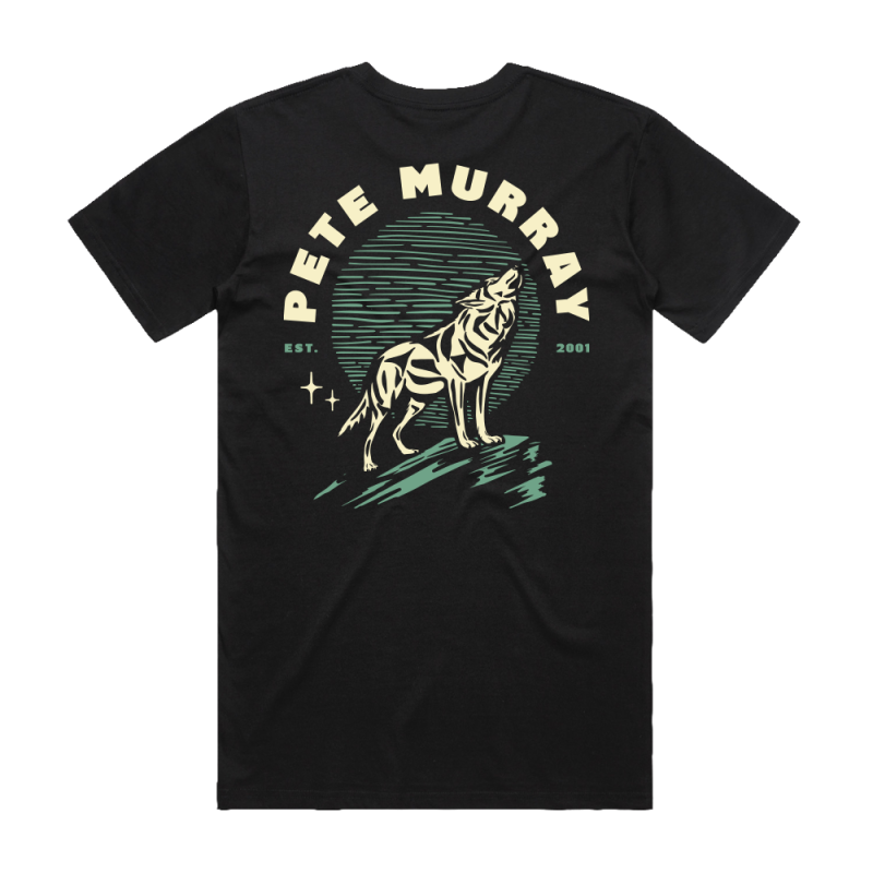 Wolf Black Tshirt by Pete Murray