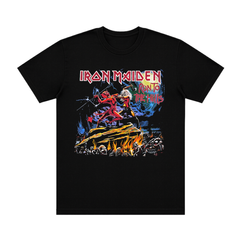 Run To The Hills Black Tshirt by Iron Maiden