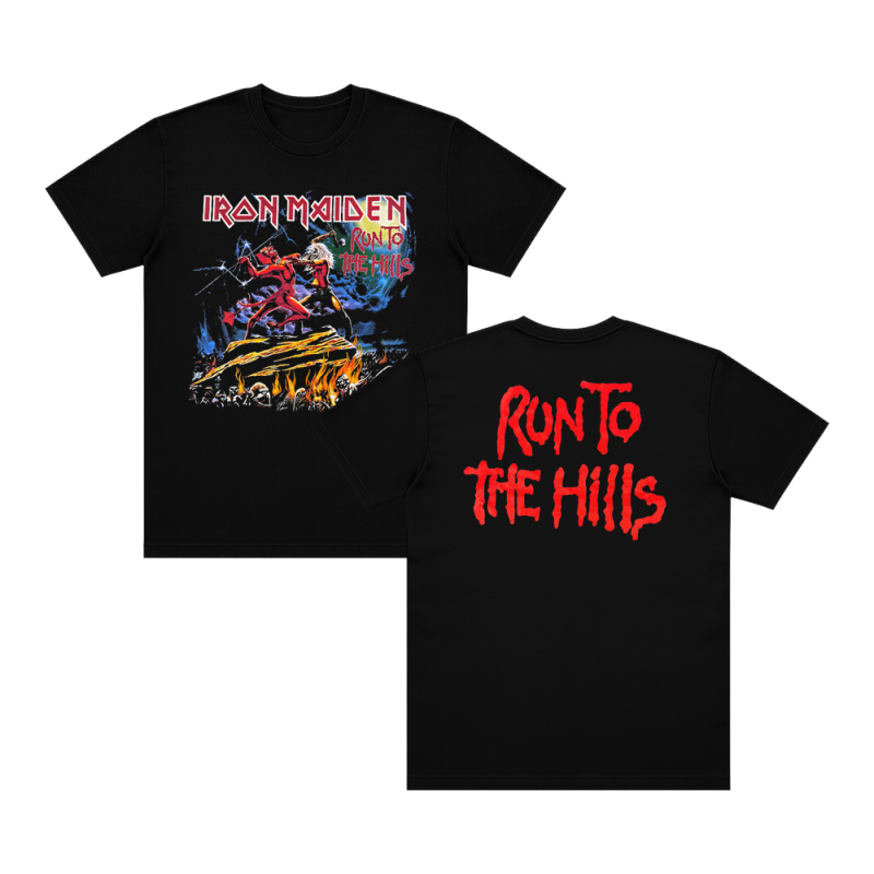 Run To The Hills Black Tshirt by Iron Maiden