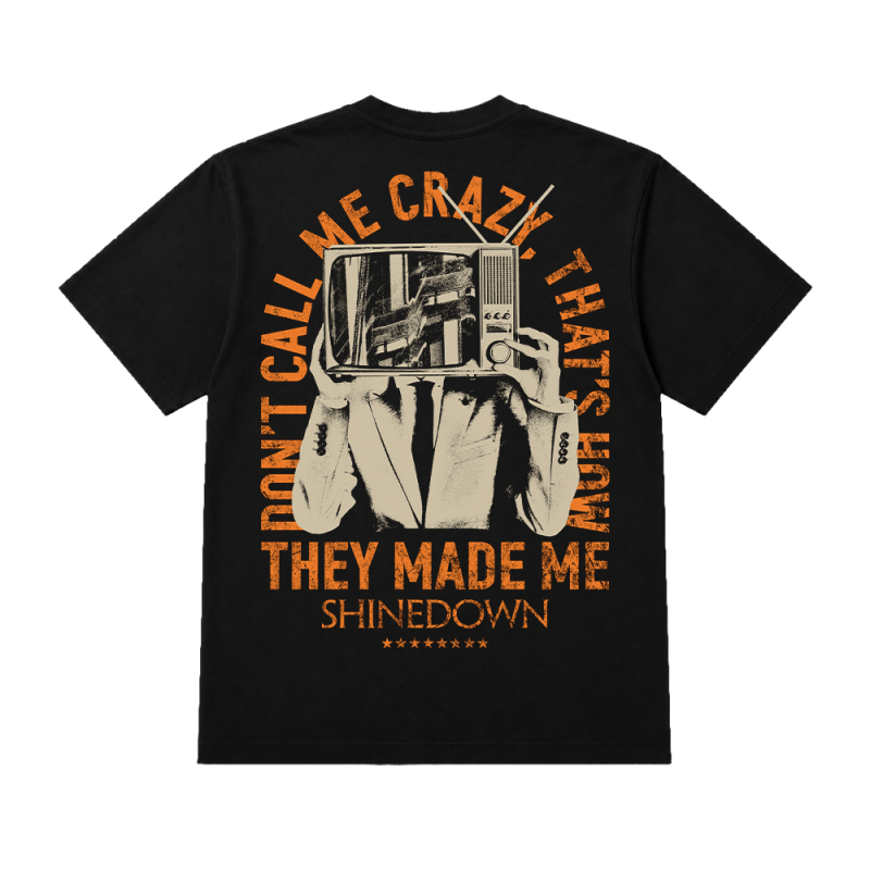 CRAZY TV MAN BLACK TSHIRT by Shinedown