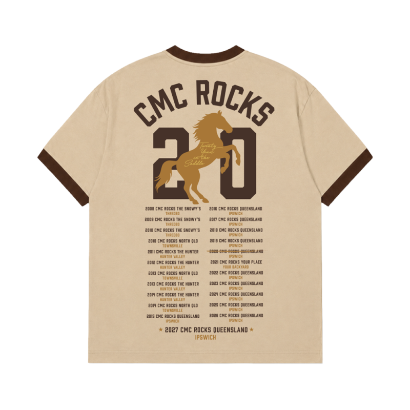 20th Anniversary Oversize Custom Tshirt by CMC ROCKS QLD 2027