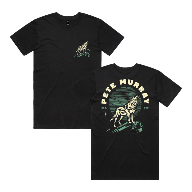 Wolf Black Tshirt by Pete Murray