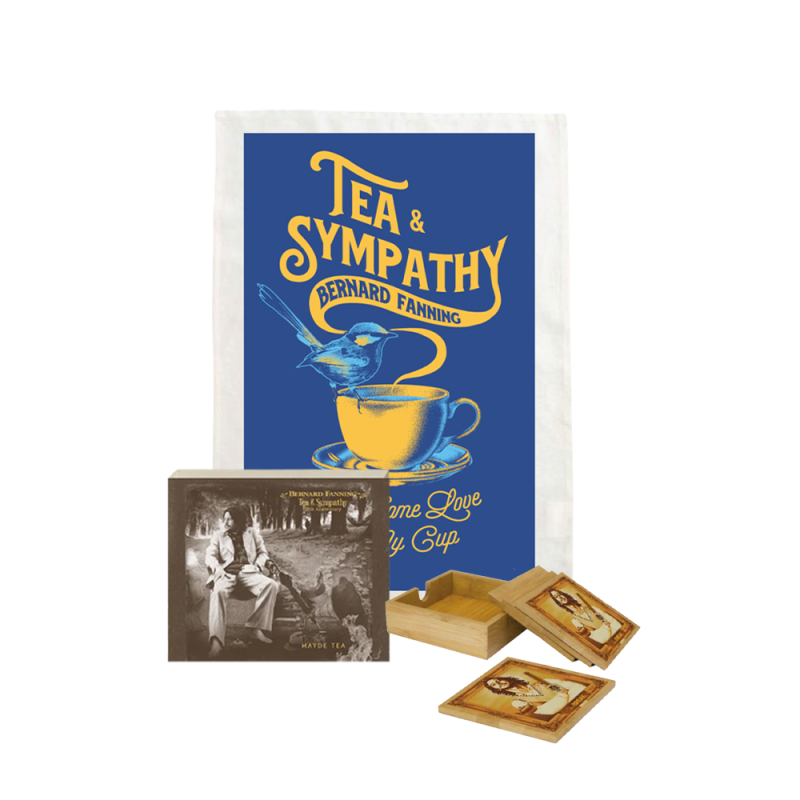 Blue Wren Tea Towel + Tea Set + Coaster Set by Bernard Fanning