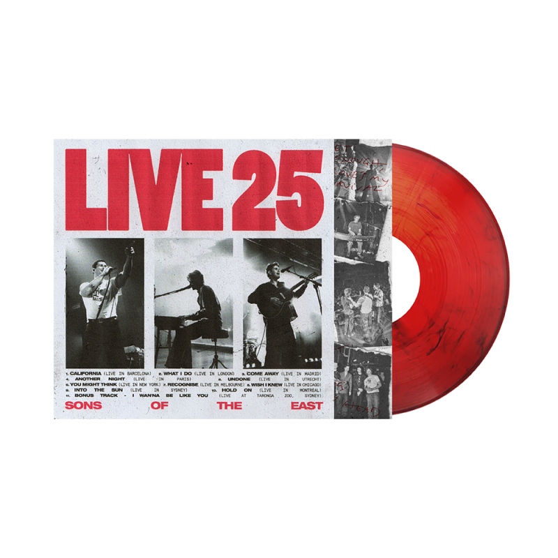Live 25 - Red with Black Marble Vinyl LP (Limited Edition) by Sons Of The East