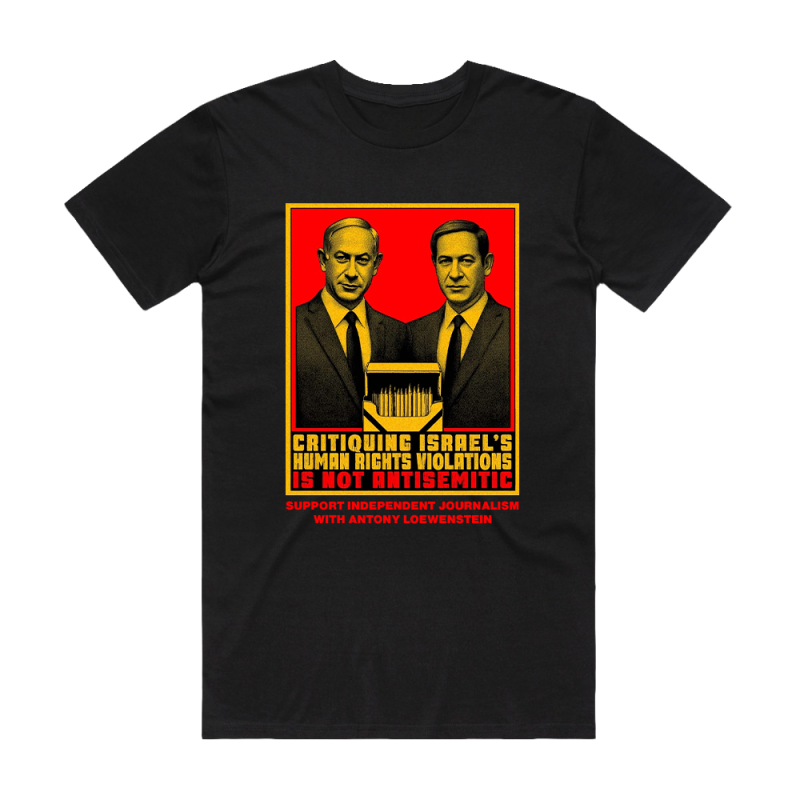 Critiquing Human Rights Violations Black Tshirt by Antony Loewenstein