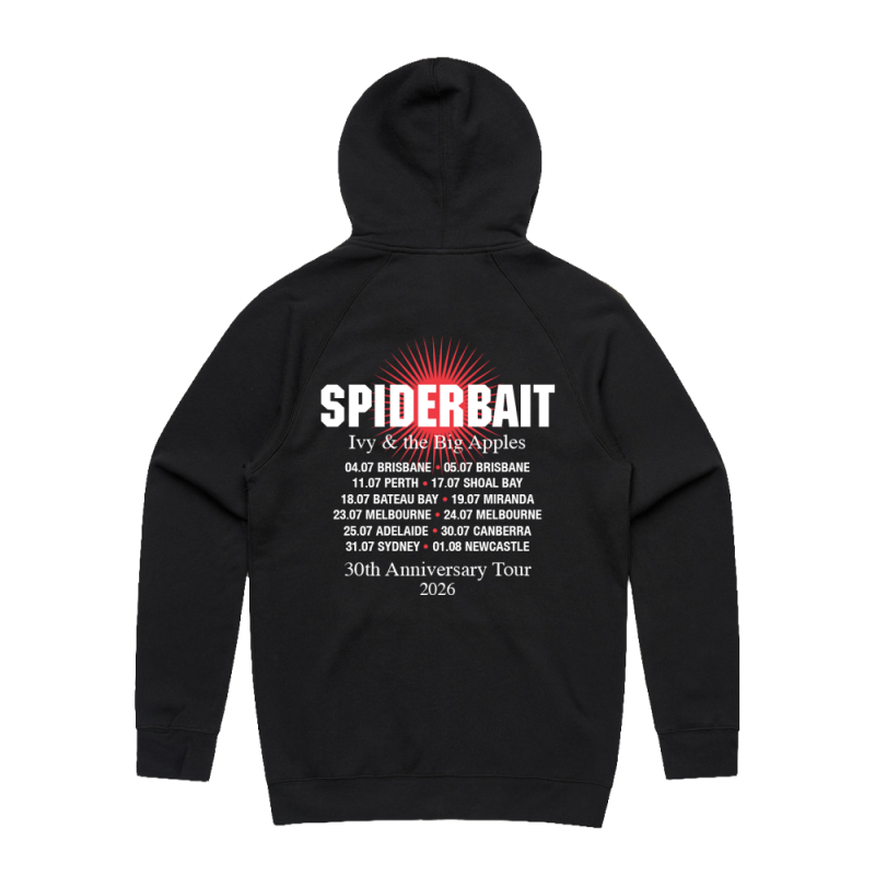 IVY TOUR BLACK ZIP HOOD by Spiderbait