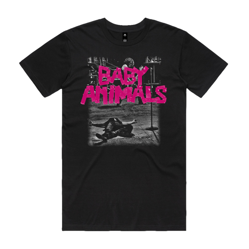 PINK TEXT BLACK TSHIRT by Baby Animals