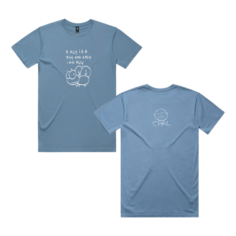 A Fly Is A Fly Blue Tshirt by Carl Barron