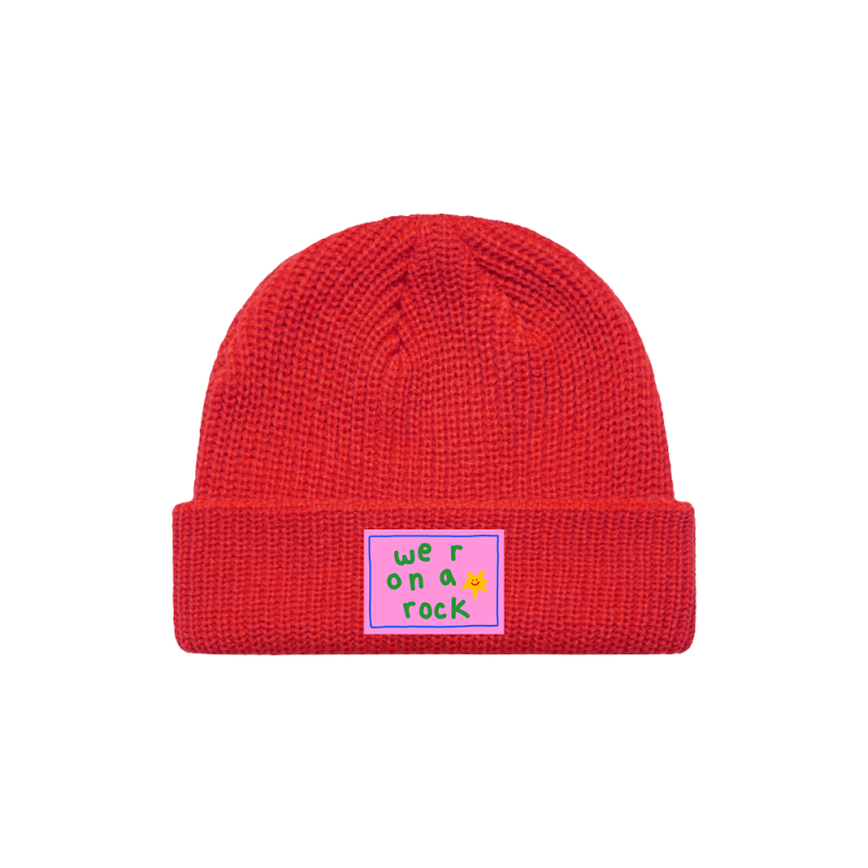 we r on a rock beanie (Navy/Red) by SHUTURP