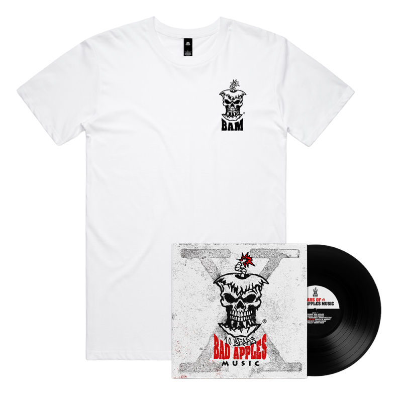 BAD APPLES MUSIC - BAM 10th Anniversary Vinyl + Tshirt Bundle by Bad Apples Music