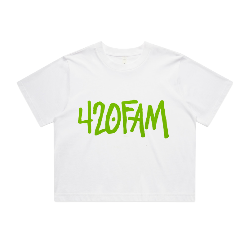 420FAM WHITE CROP LADIES TEE by ChillinIt