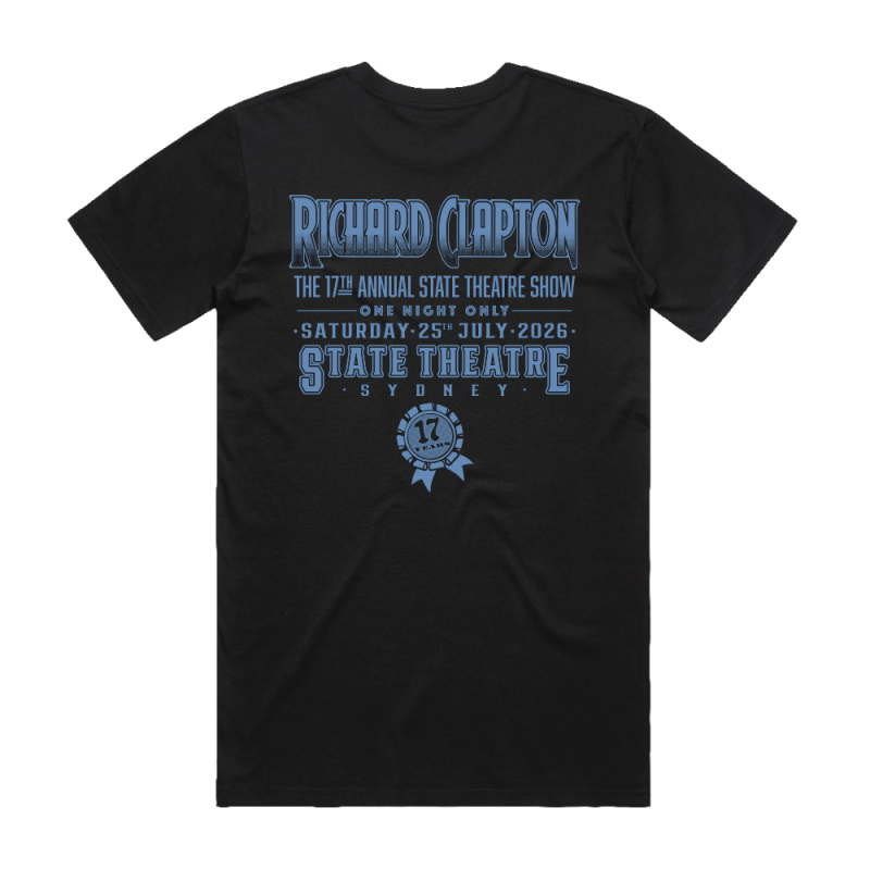State Theatre Event Black Tshirt by Richard Clapton