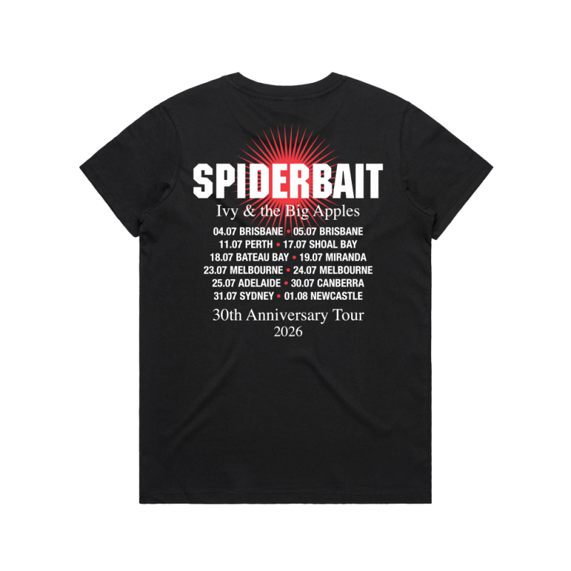 IVY 30TH ANNIVERSARY TOUR BLACK WOMENS TSHIRT by Spiderbait