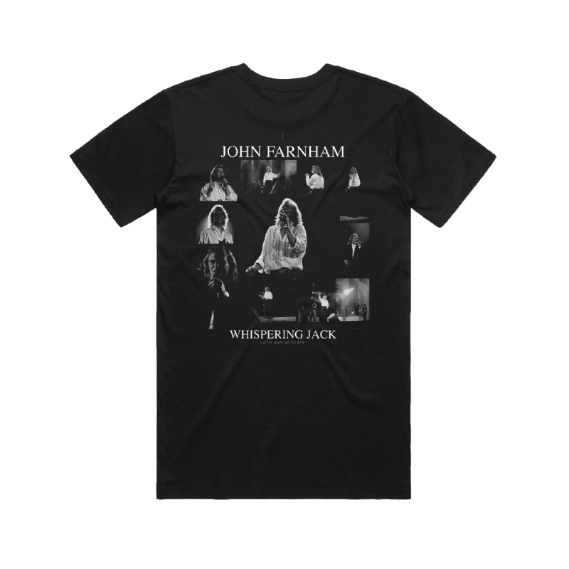Whispering Jack Photo Black Tshirt by John Farnham