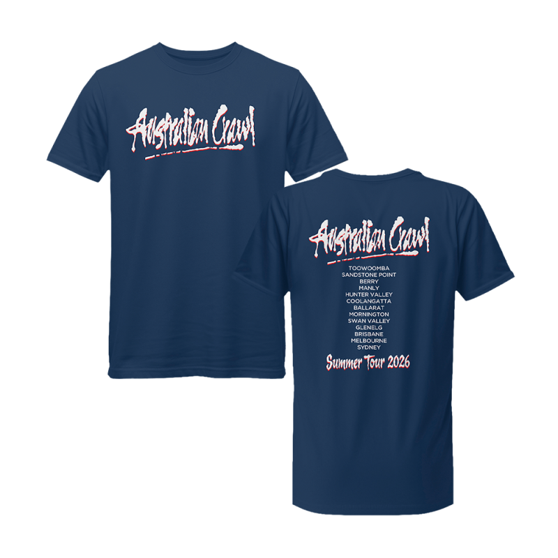 Logo Tour Cobalt Tshirt by Australian Crawl