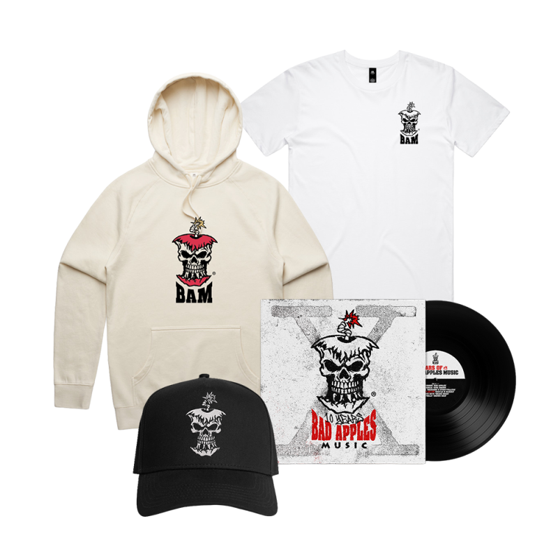 BAD APPLES MUSIC - BAM 10th Anniversary Vinyl + Merch Bundle by Bad Apples Music