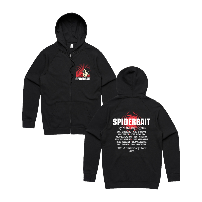 IVY TOUR BLACK ZIP HOOD by Spiderbait