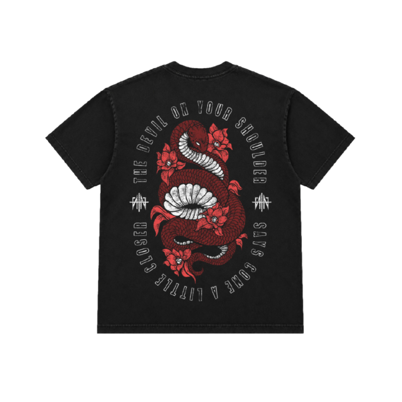 Snake Logo Black Tshirt by From Ashes to New