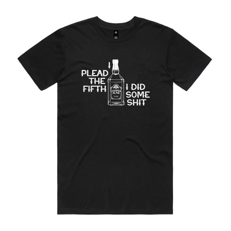 Plead The Fifth Black Tshirt by Cooper Alan