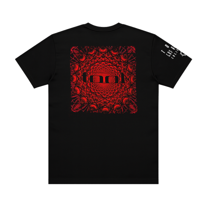 Red Pattern Tool Black Tshirt by Tool