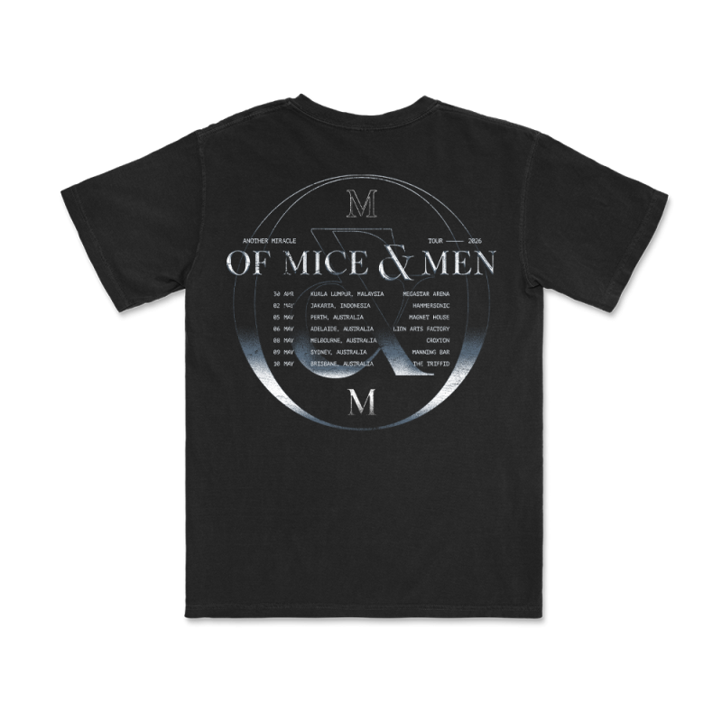 ANOTHER MIRACLE TOUR BLACK TSHIRT by Of Mice & Men
