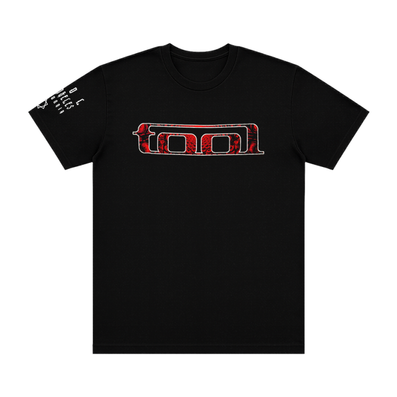 Red Pattern Tool Black Tshirt by Tool