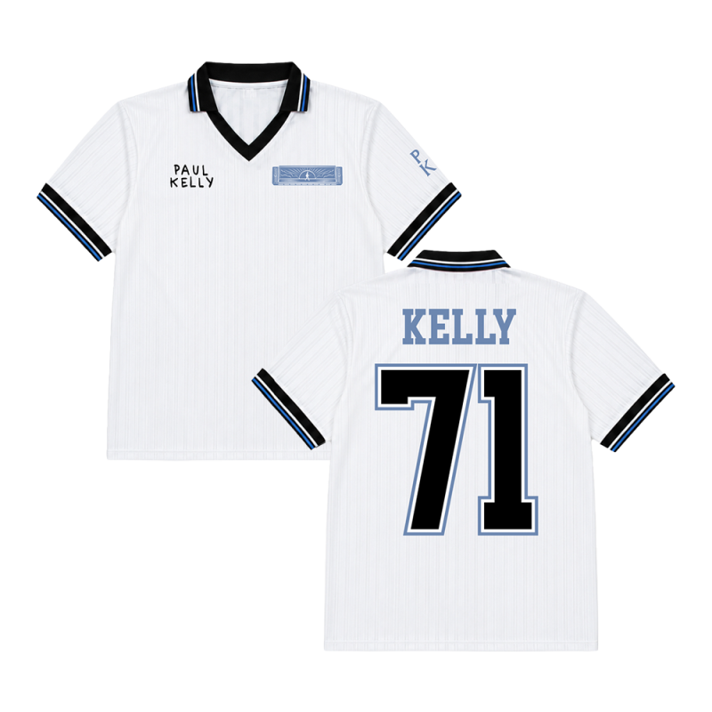Kelly 71 White/Black Football Jersey by Paul Kelly