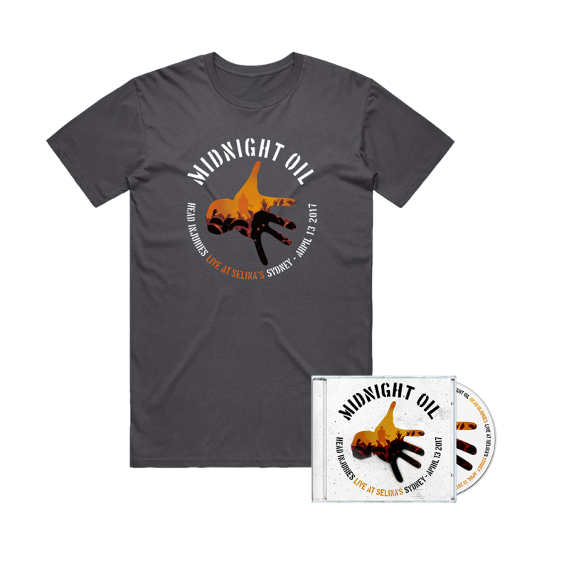 Head Injuries (Live At Selina's) CD + Charcoal Tshirt by Midnight Oil