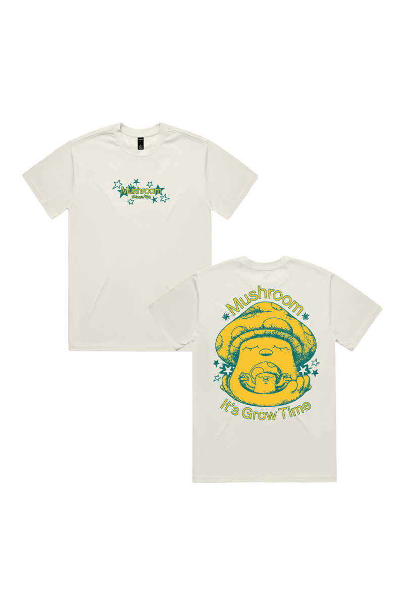 It's Grow Time Ecru Unisex Tshirt by Mushroom