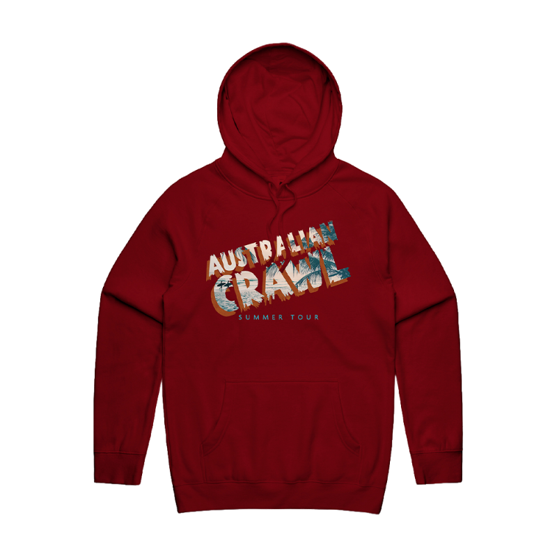Beaches Logo Garnet Pullover Hood by Australian Crawl