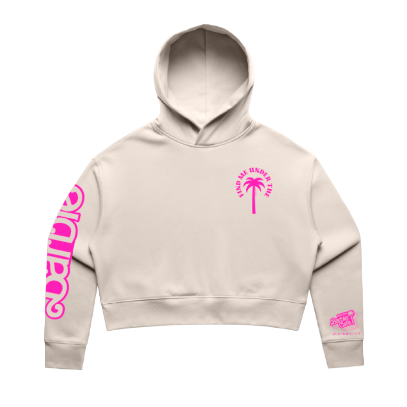 Women's bone crop hood Palm Trees by Melbourne Malibu Barbie Cafe
