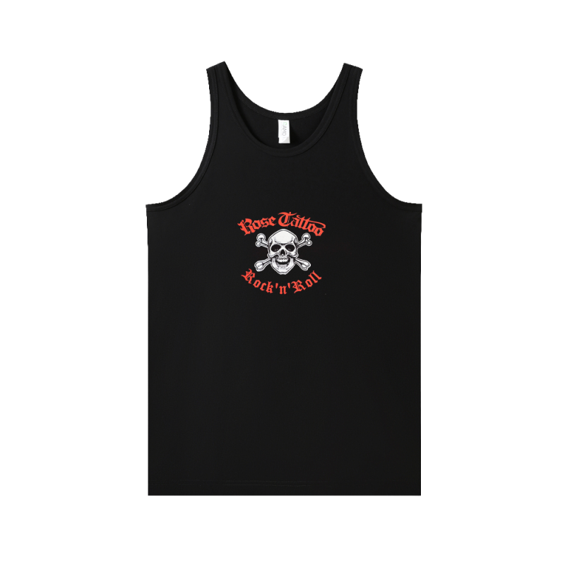 Skull/Crossbones Unisex Black Tank by Rose Tattoo