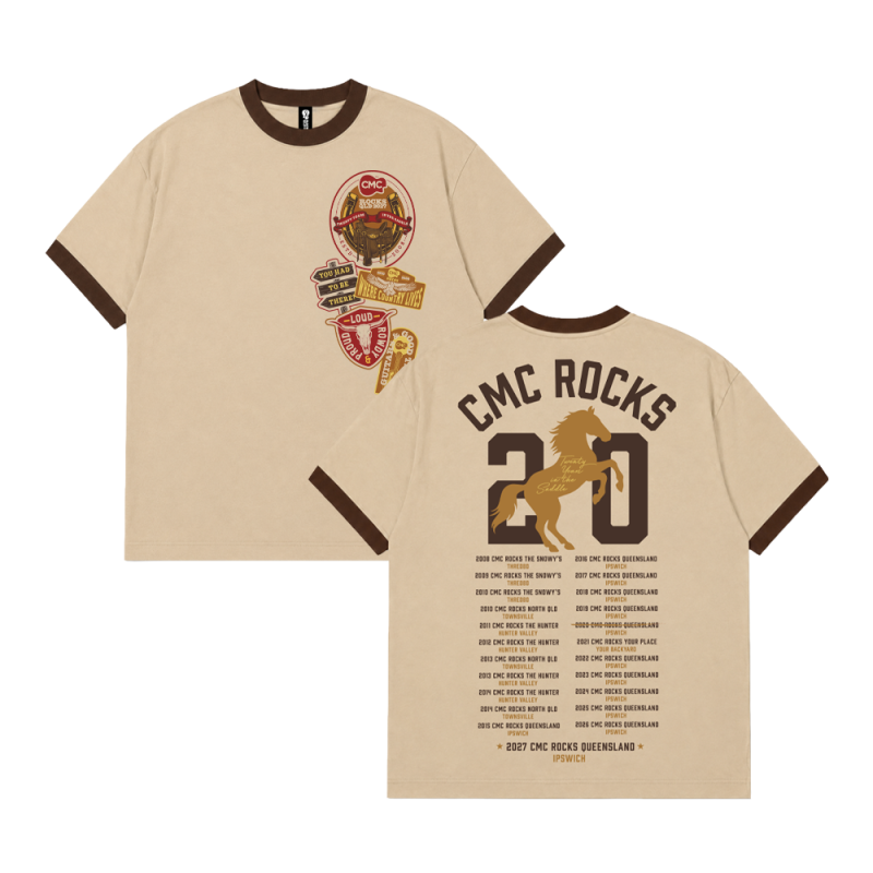20th Anniversary Oversize Custom Tshirt by CMC ROCKS QLD 2027