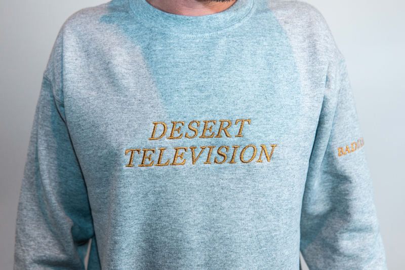 Desert Television Grey Sweater with Gold Embroidery by Bad Dreems