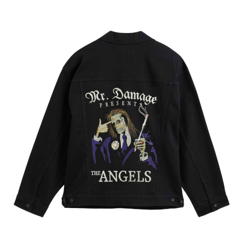 Mr Damage 50th Anniversary Embroidered Retro Denim Jacket by The Angels