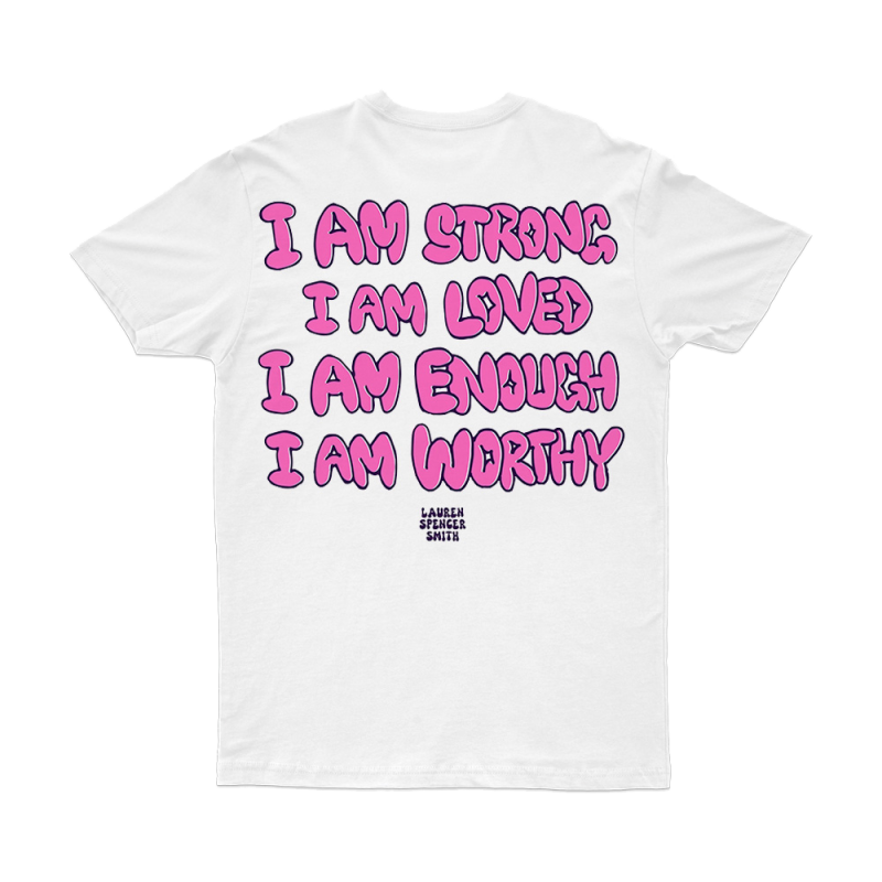 AFFIRMATION BUBBLE WHITE TSHIRT by Lauren Spencer Smith