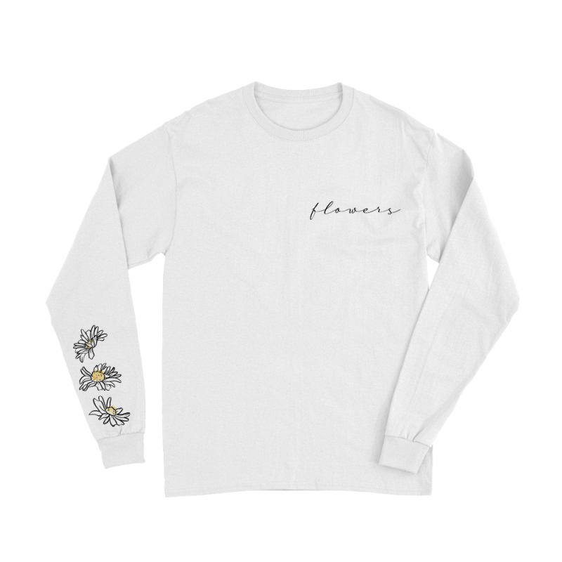 FLOWERS WHITE CREWNECK by Lauren Spencer Smith