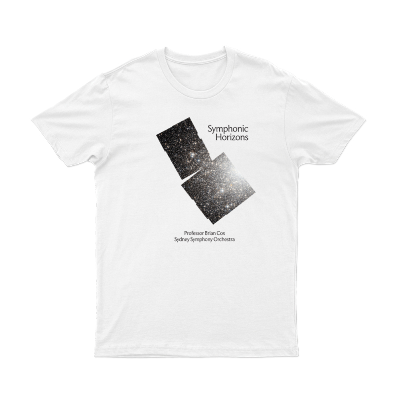 INVERTED SYMPHONIC HORIZONS EVENT WHITE TSHIRT by Brian Cox