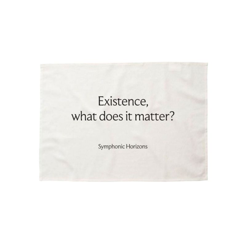 WHITE TEA TOWEL - EXISTANCE? by Brian Cox